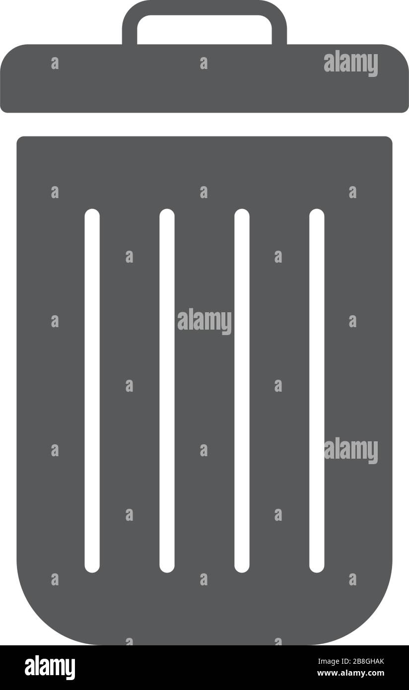 Trash Can vector Icon on Flat Color design isolated on white Stock ...