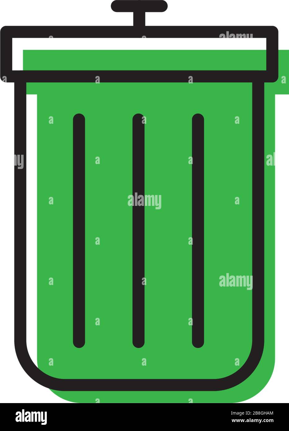 Trash Can vector Icon on Flat Color design isolated on white Stock Vector
