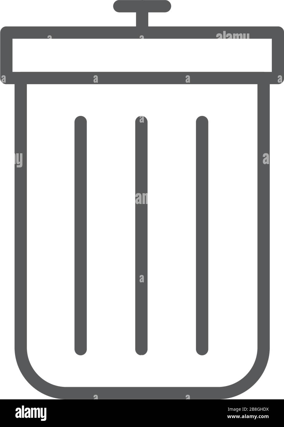 Trash Can vector Icon on Flat Color design isolated on white Stock Vector