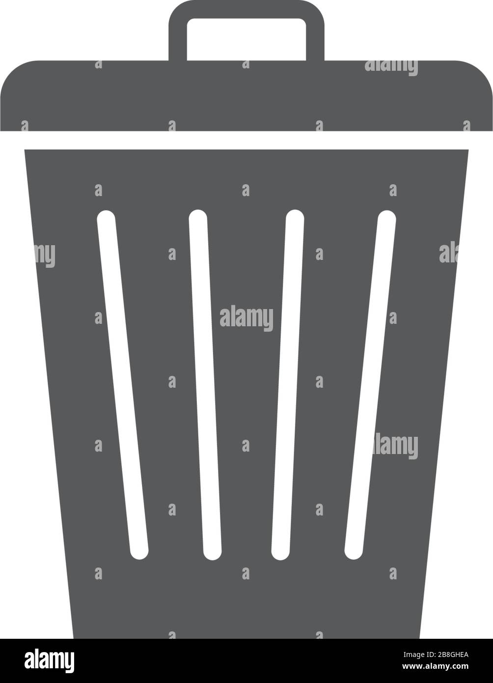 Trash Can vector Icon on Flat Color design isolated on white Stock Vector