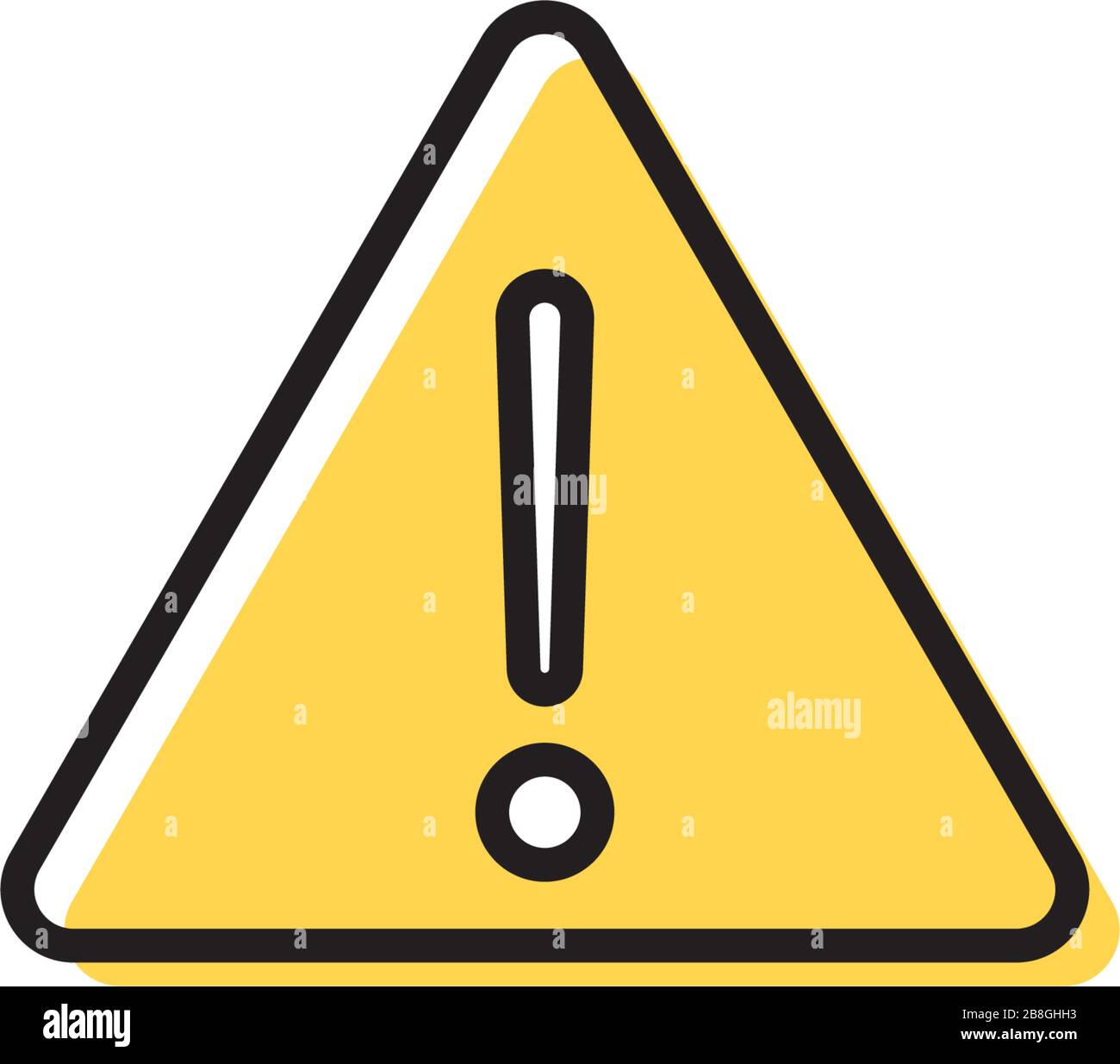 warning Attention Sign vector Icon Flat Graphic Design isolated on ...