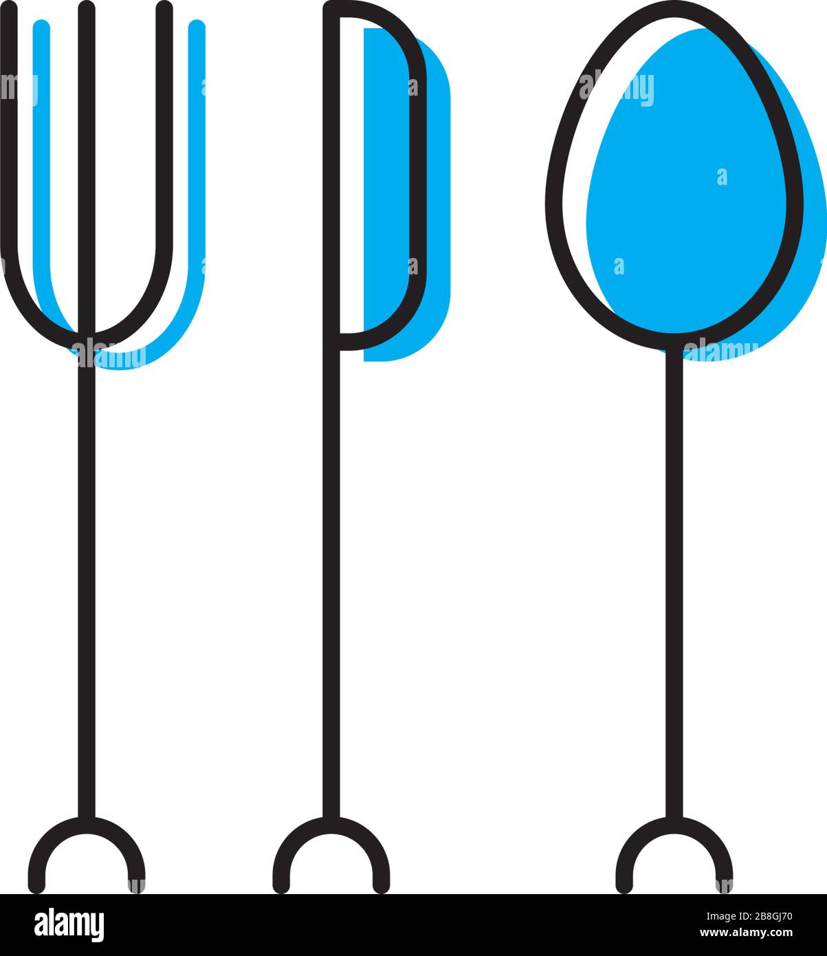 fork, spoon, knife vector icon illustration design isolated on white Stock Vector