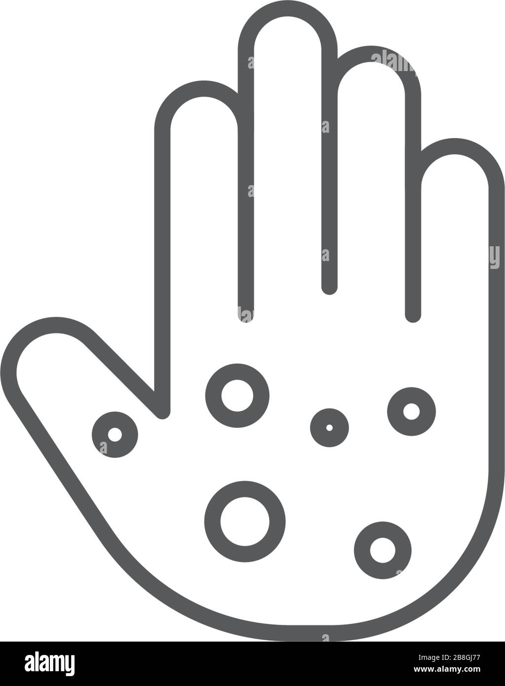 Eczema hand skin line icon. linear style sign for mobile concept and ...