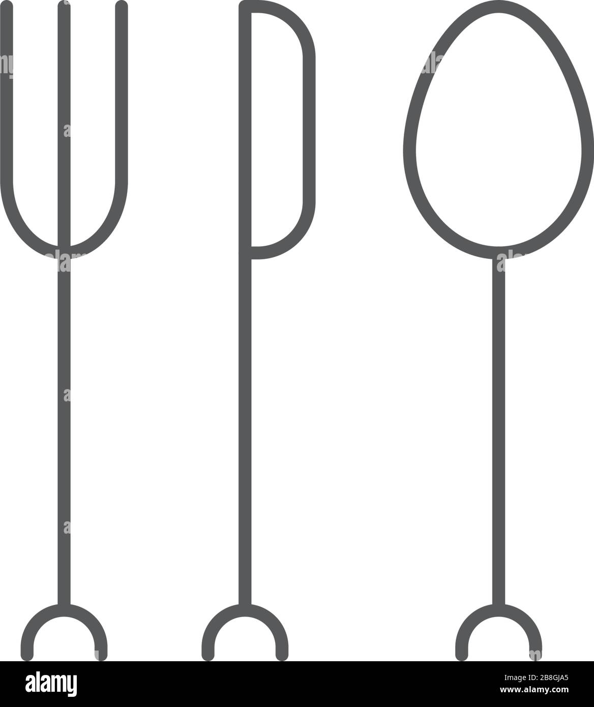 fork, spoon, knife vector icon illustration design isolated on white Stock Vector