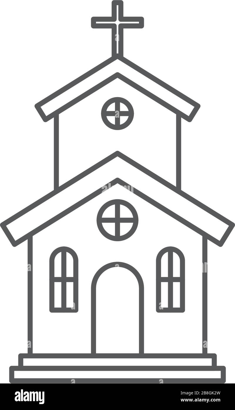 Church icon on white background Vector illustration Stock Vector