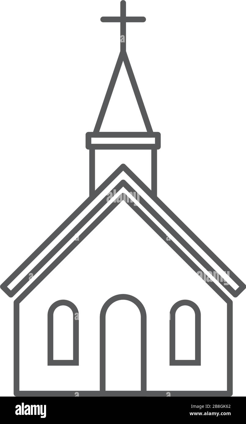 Church icon on white background Vector illustration Stock Vector