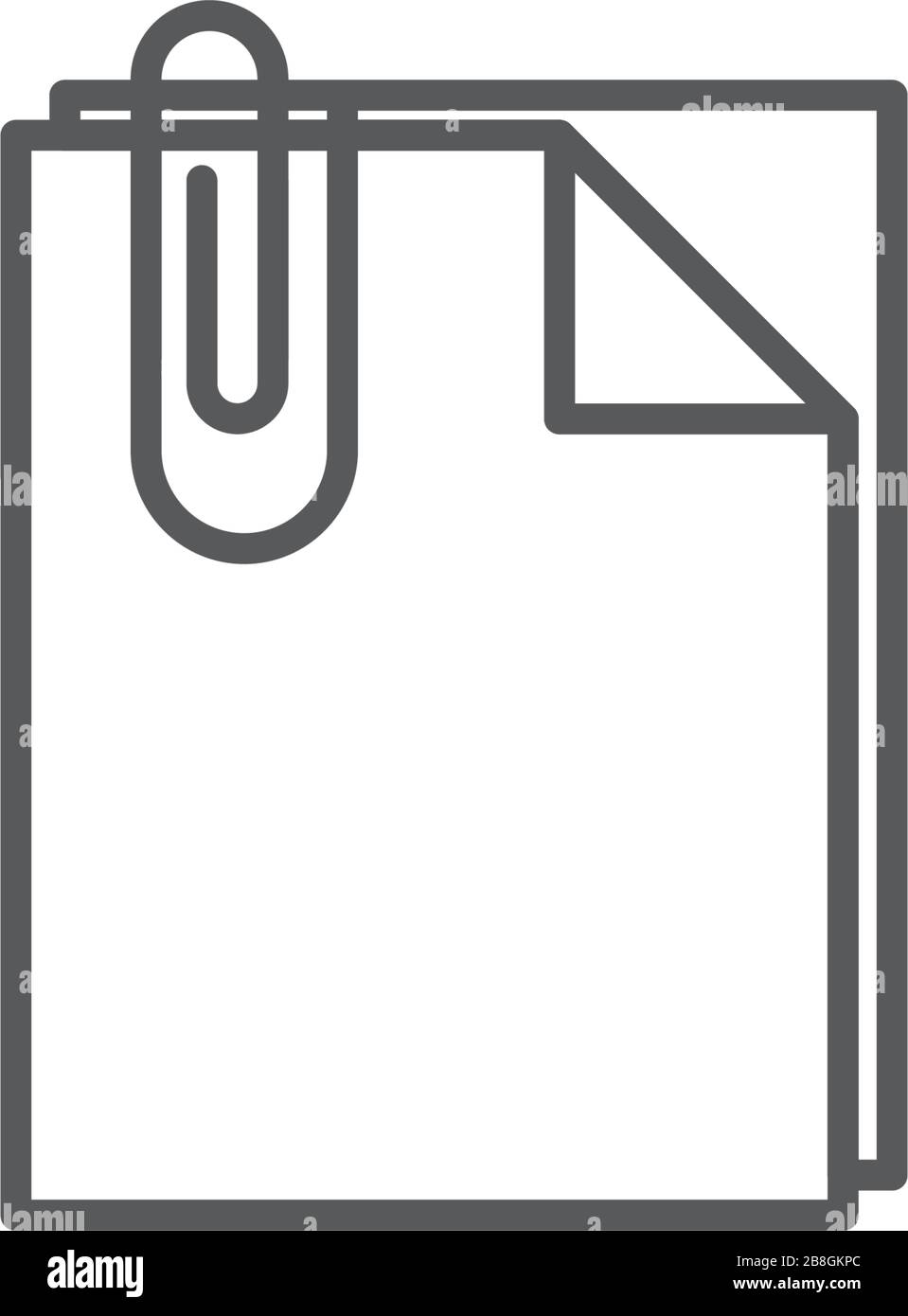 Attach Document flat vector pictograph isolated on white background Stock Vector
