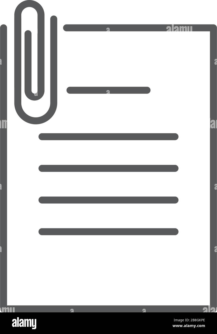 Attach Document flat vector pictograph isolated on white background Stock Vector
