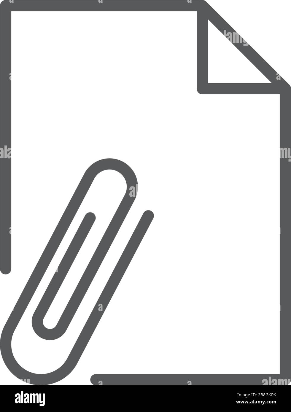 Attach Document flat vector pictograph isolated on white background Stock Vector