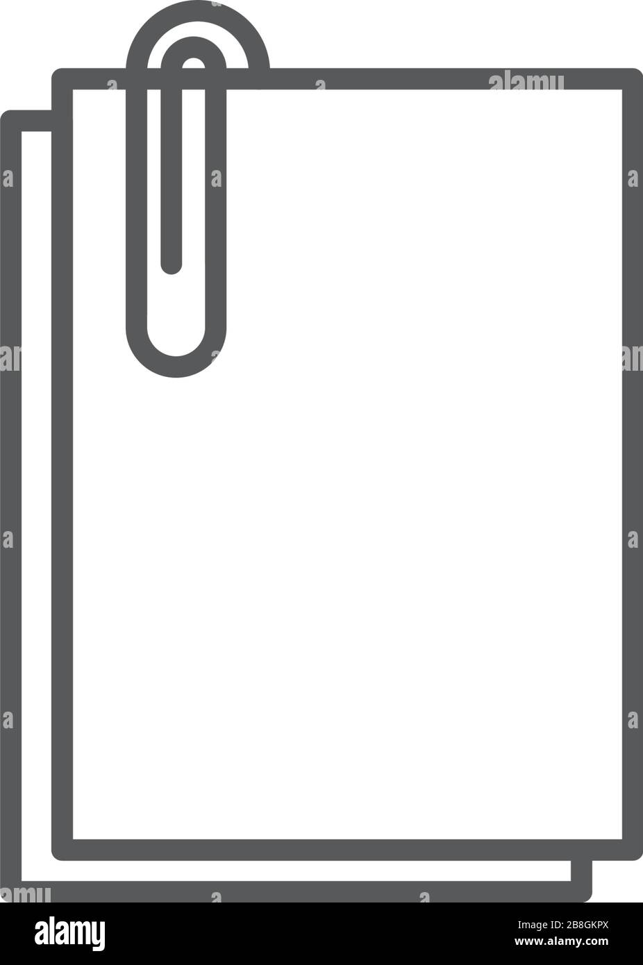 Attach Document flat vector pictograph isolated on white background Stock Vector