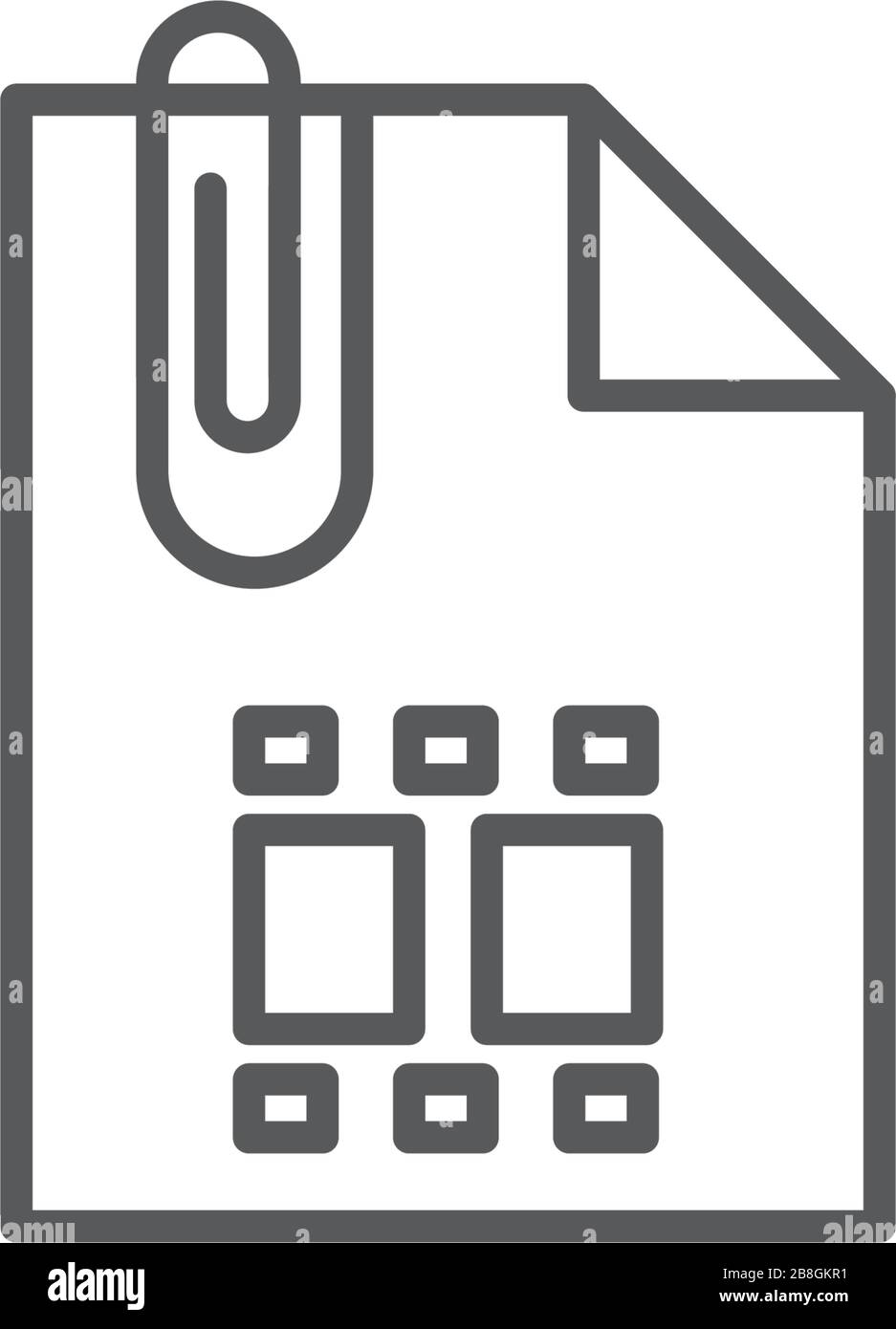 Attach Document flat vector pictograph isolated on white background Stock Vector
