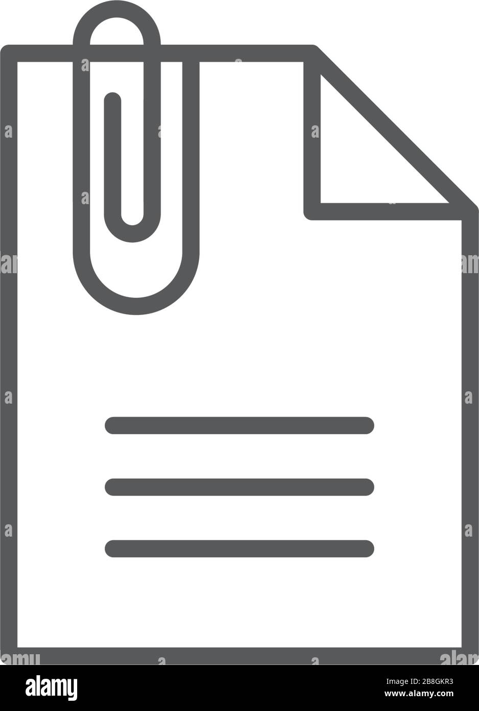 Attach Document flat vector pictograph isolated on white background Stock Vector