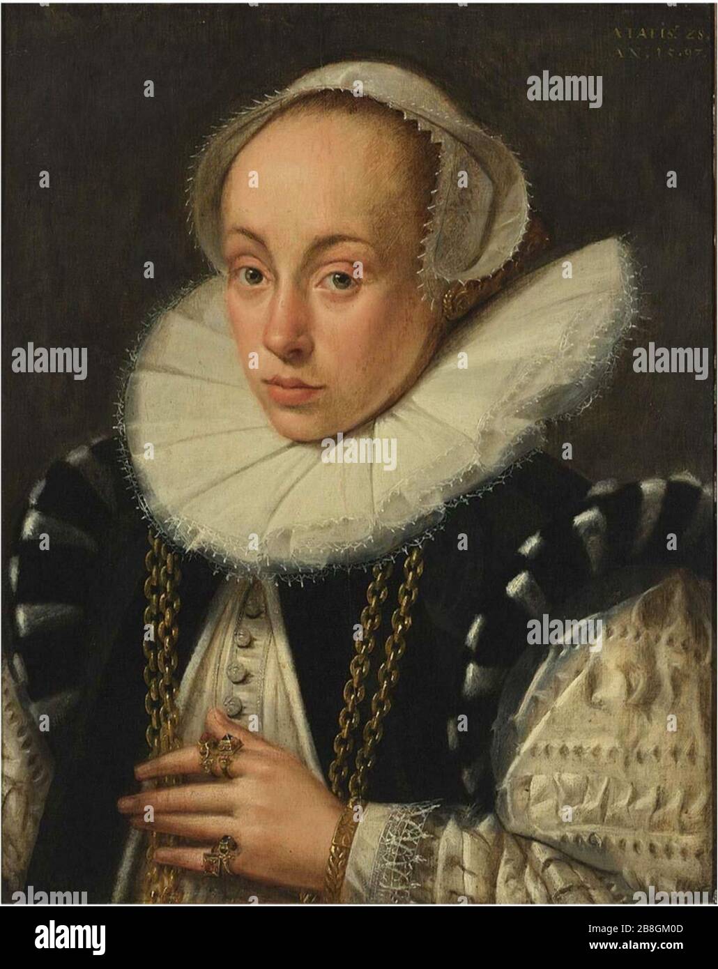 Gortzius Geldorp - A portrait of a lady, aged 28, bust length Stock ...