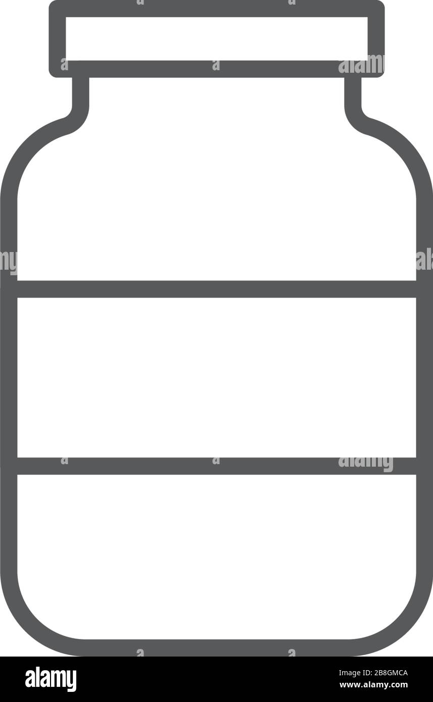 Glass jar vector icon, outline vector sign isolated on white background ...