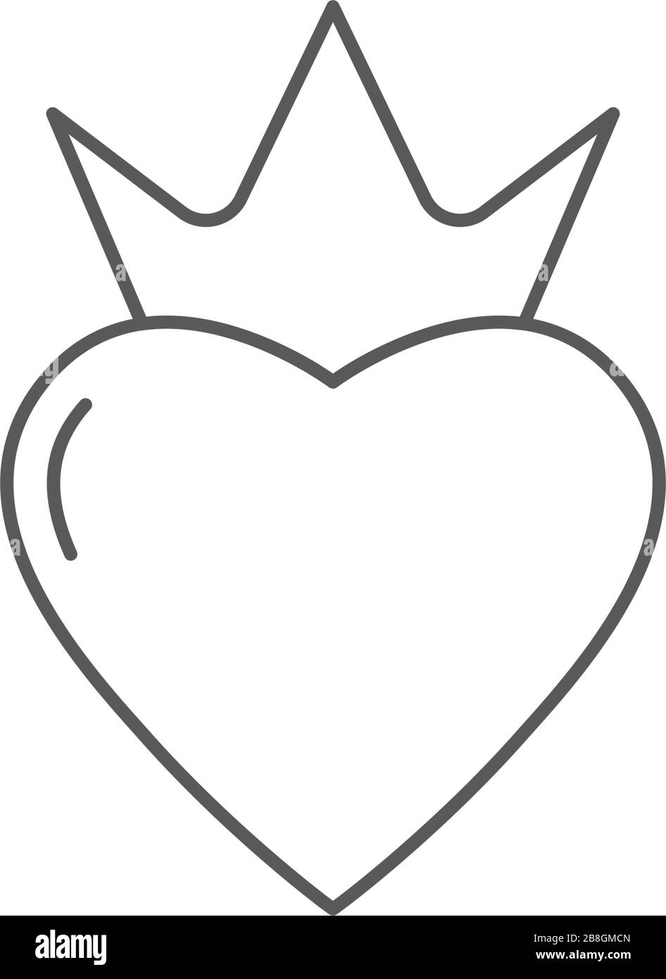 Heart crown vector icon trendy flat style design isolated Stock Vector
