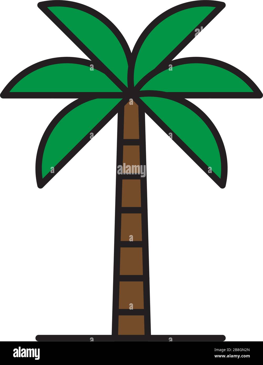 Palm tree vector icon flat style design isolated on white background Stock Vector