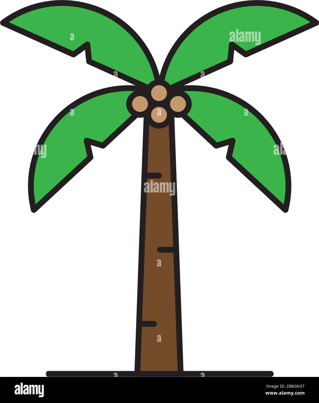 Palm tree vector icon flat style design isolated on white background ...