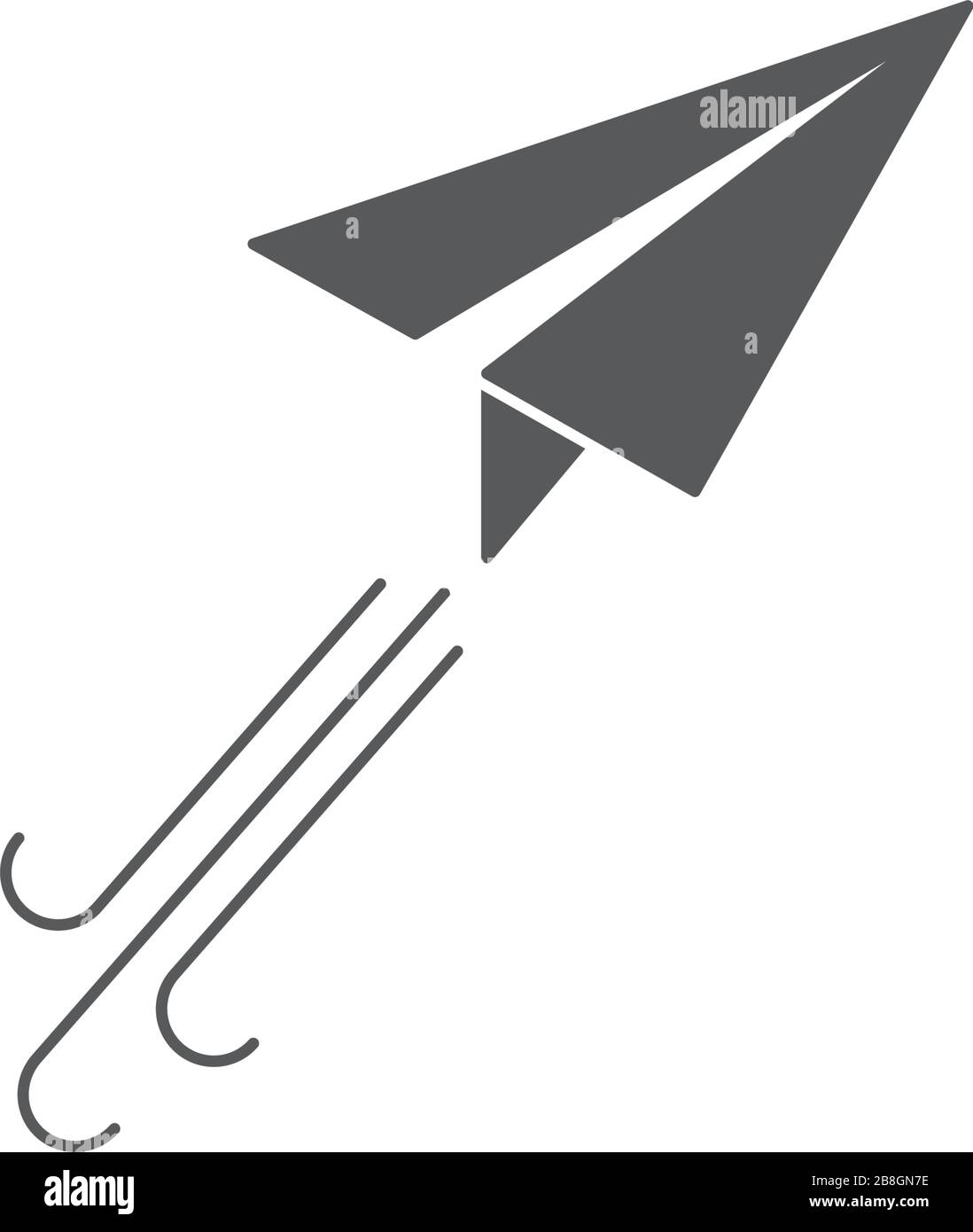 Paper plane line icon. Flat origami airplane isolated on white ...