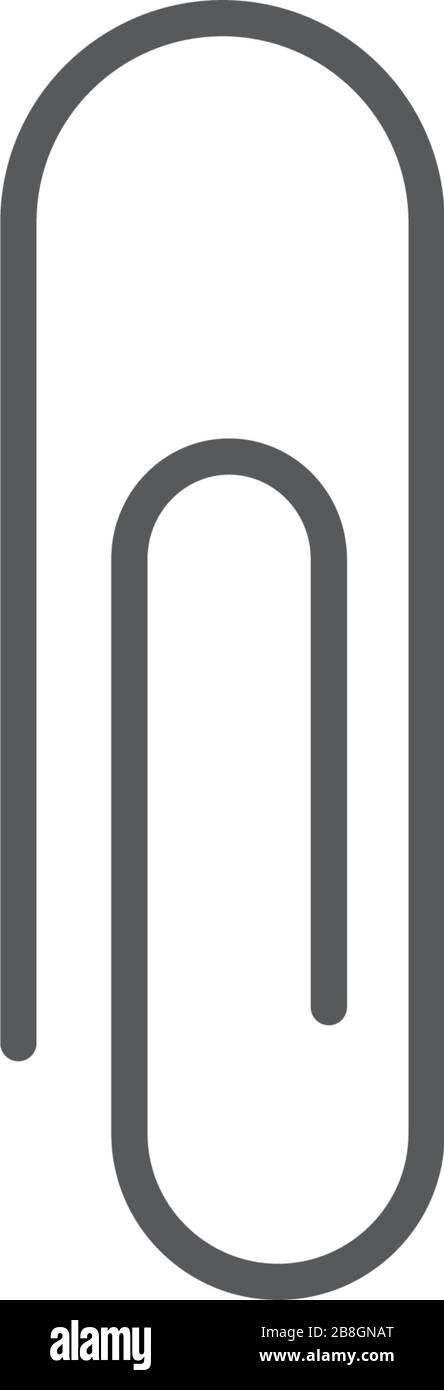 Paper clip vector icon isolated on white background Stock Vector