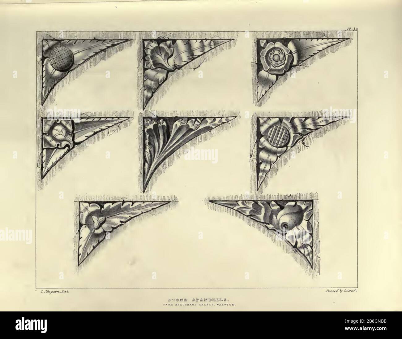 Gothic Ornaments, selected fom various ancient buildings, both in ...