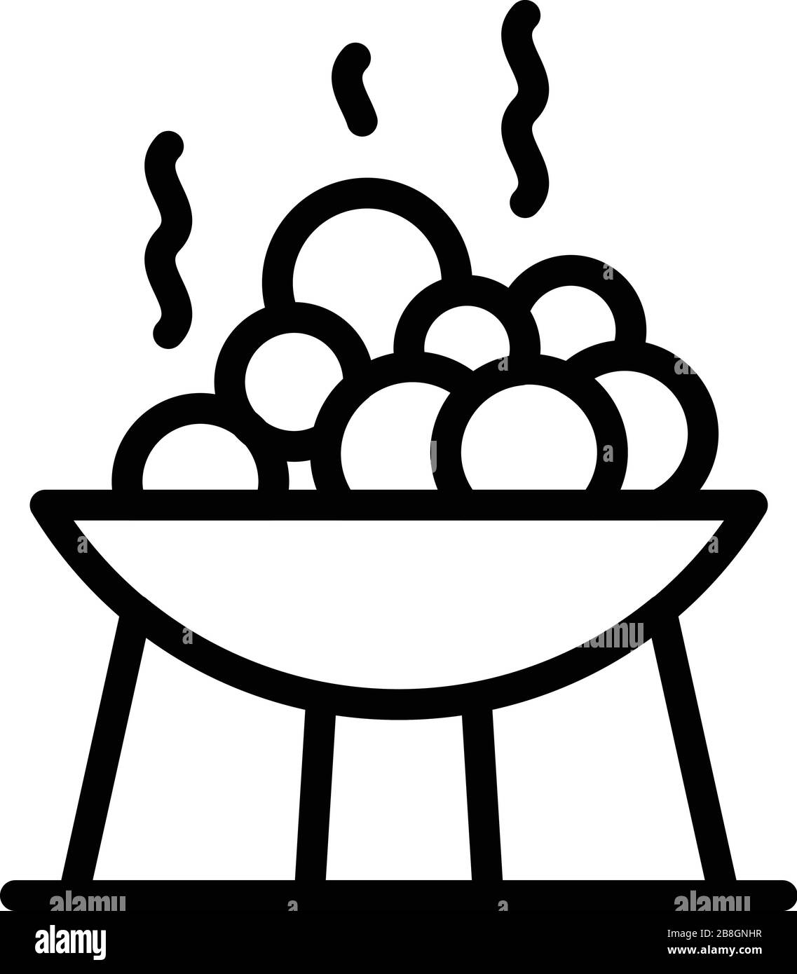 Bowl with bath stones icon, outline style Stock Vector