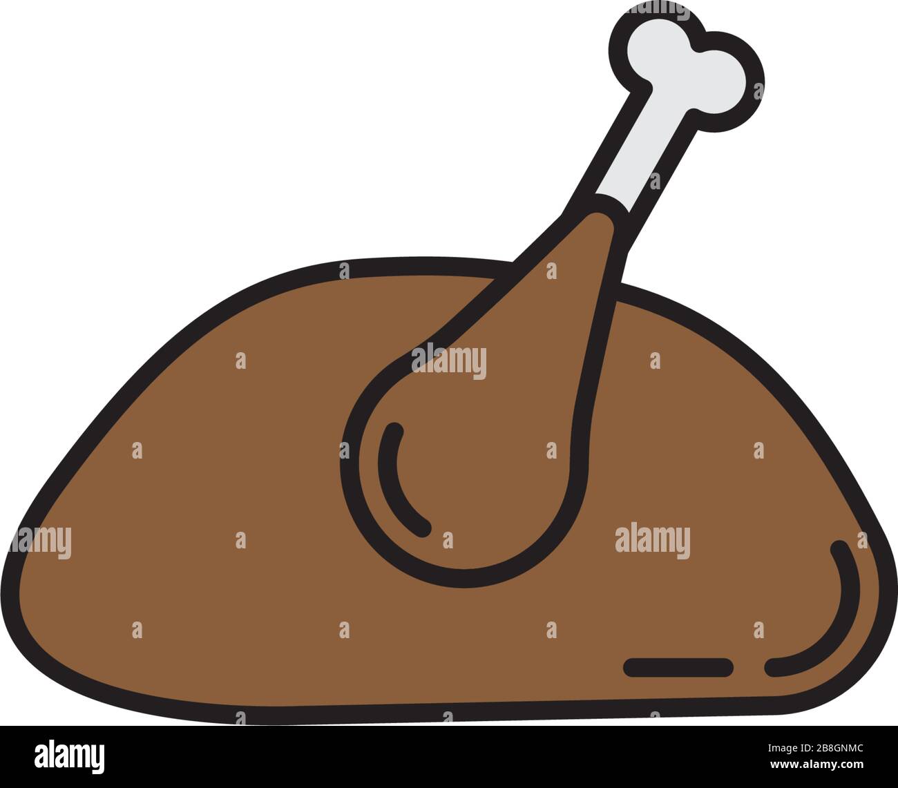 roasted chicken vector icon isolated on white background Stock Vector