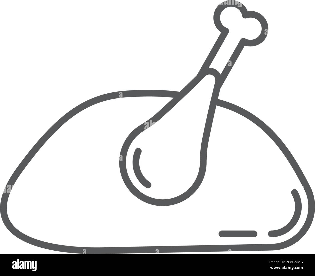 roasted chicken vector icon isolated on white background Stock Vector