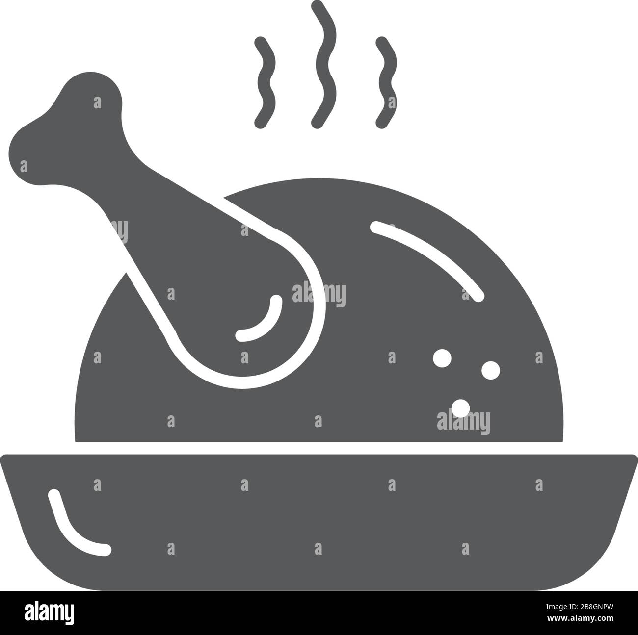 roasted chicken vector icon isolated on white background Stock Vector