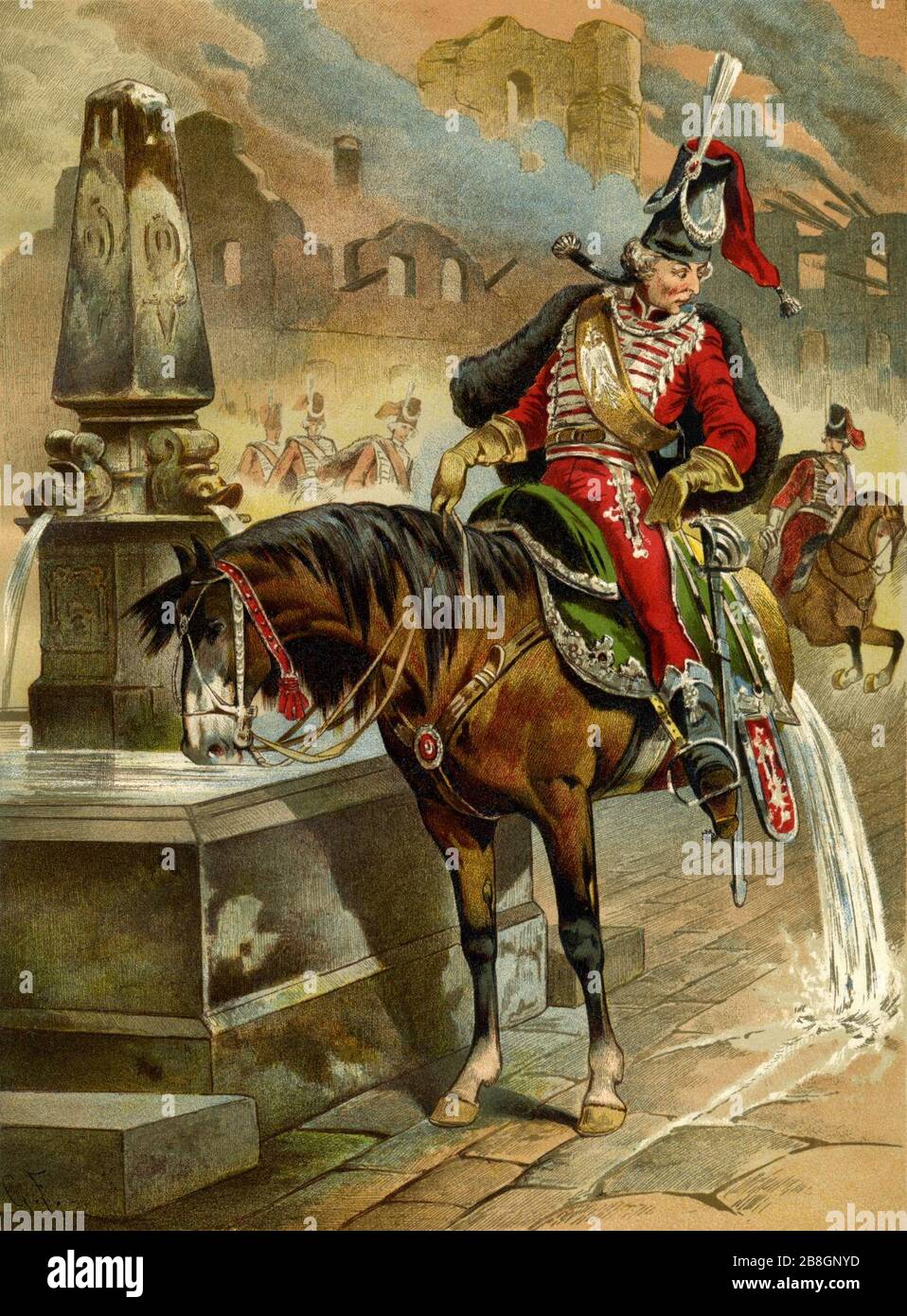 Gottfried Franz - Munchhausen with a half-horse. Stock Photo