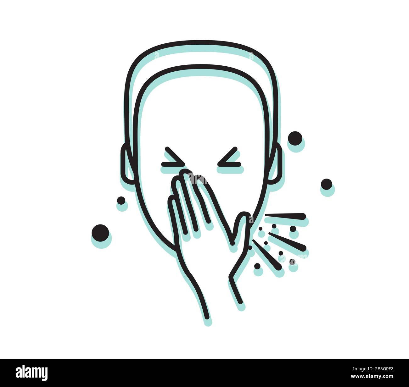 Sneeze - Common Cold and Flu - Icon as EPS 10 File Stock Vector Image ...