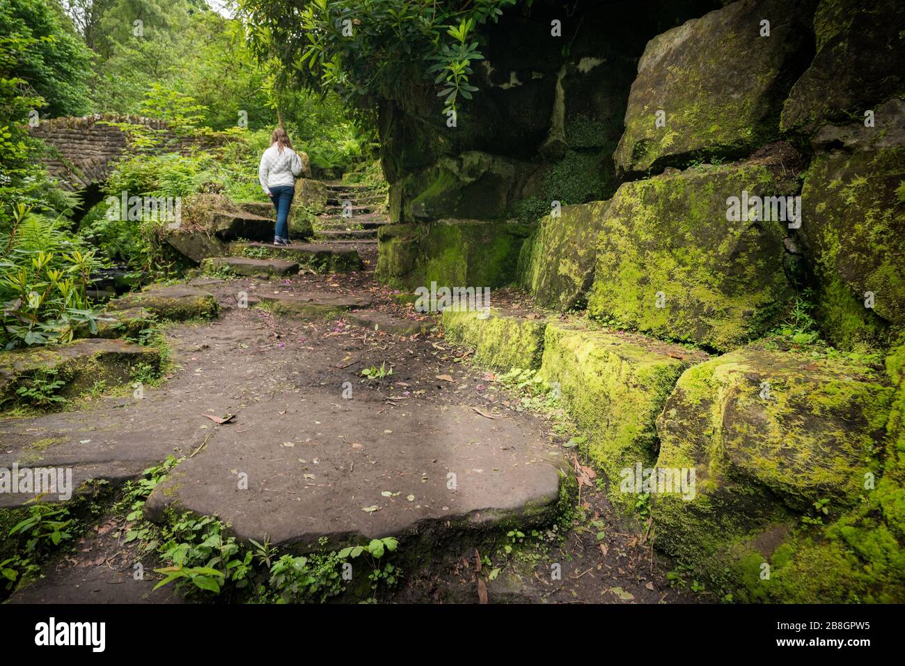 Gardens outside the ancient Abbey and Royal Palace ruins in the historic capital of Dumferline, Scotland, Kingdom of Fife, UK, Europe Stock Photo
