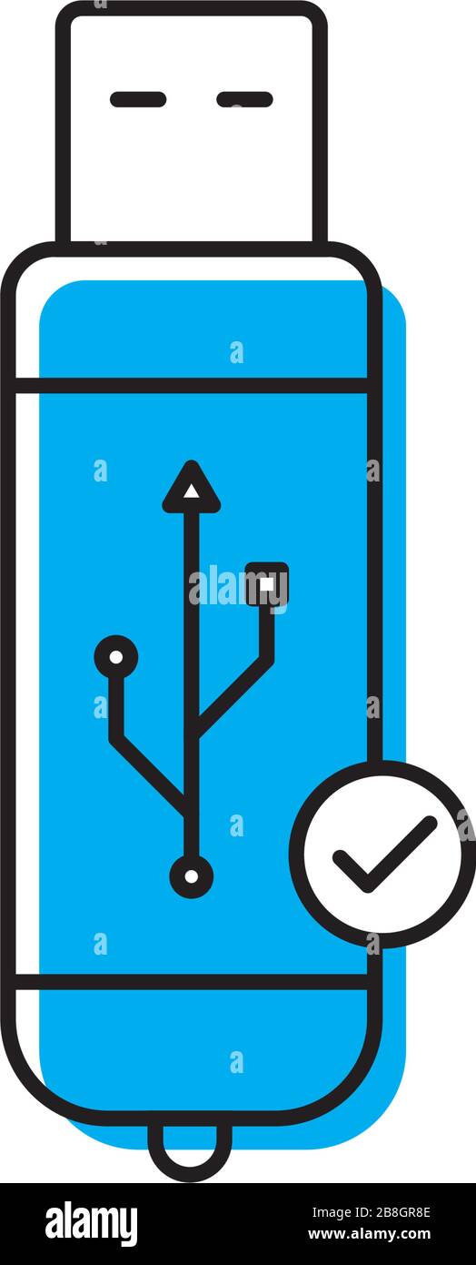 USB flash drive notification vector icon. filled flat sign for mobile ...