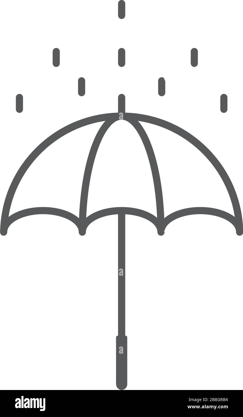 Umbrella and rain icon vector flat design isolated on white background Stock Vector