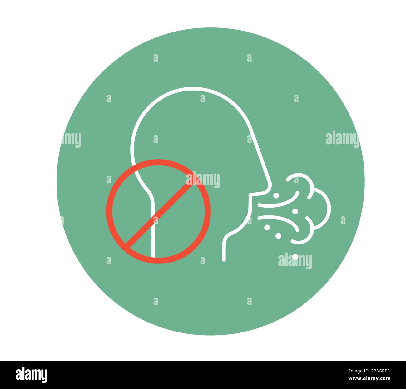 Avoid Cough and Sneeze in Public Spaces - Icon as EPS 10 File Stock Vector