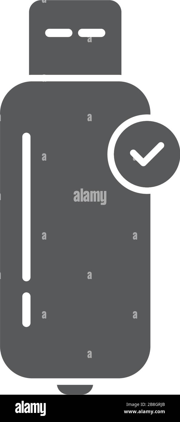USB flash drive notification vector icon. filled flat sign for mobile ...