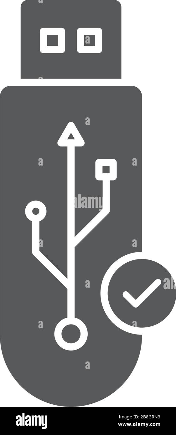 USB flash drive notification vector icon. filled flat sign for mobile ...