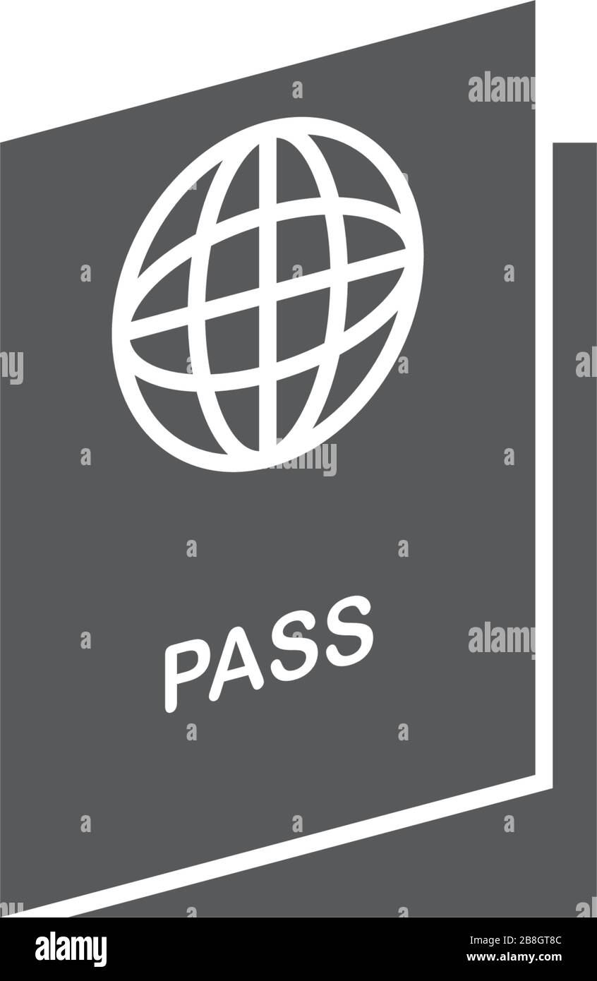 Passport vector icon, isolated on white background Stock Vector