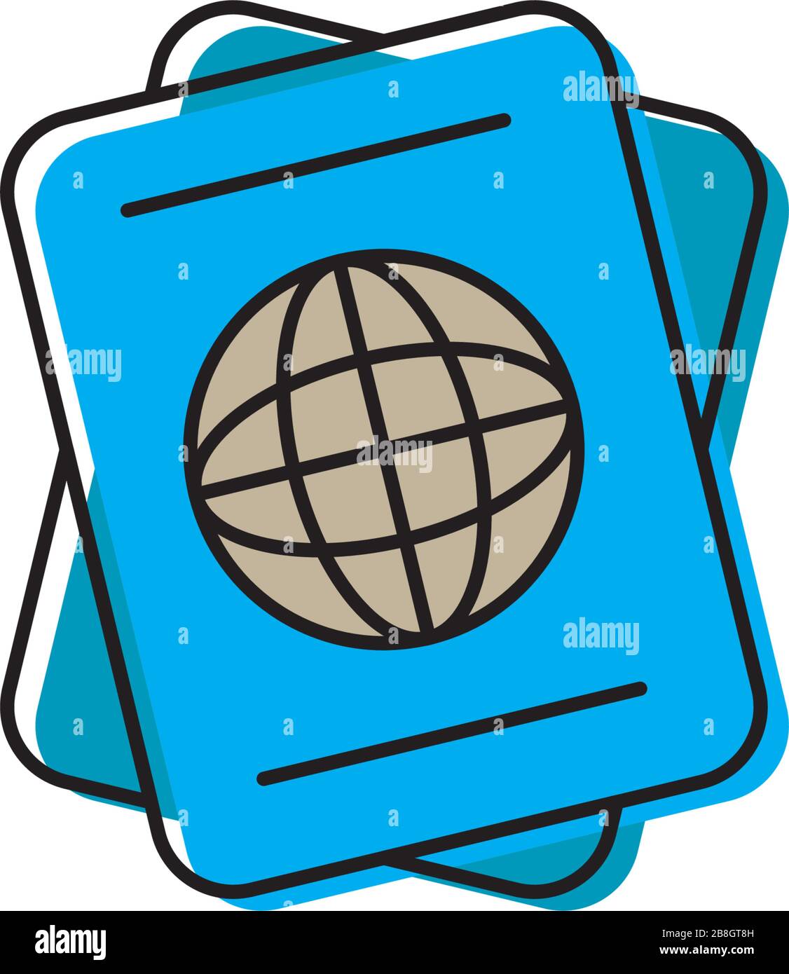 Passport vector icon, isolated on white background Stock Vector