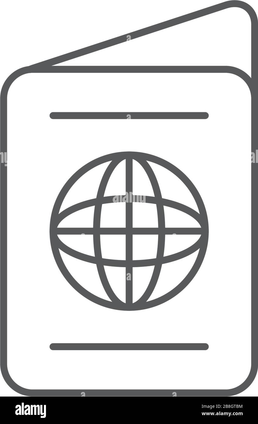 Passport vector icon, isolated on white background Stock Vector
