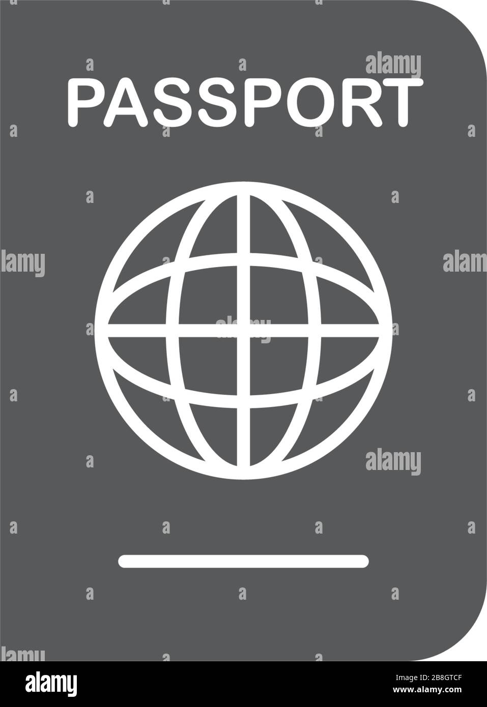 Passport vector icon, isolated on white background Stock Vector