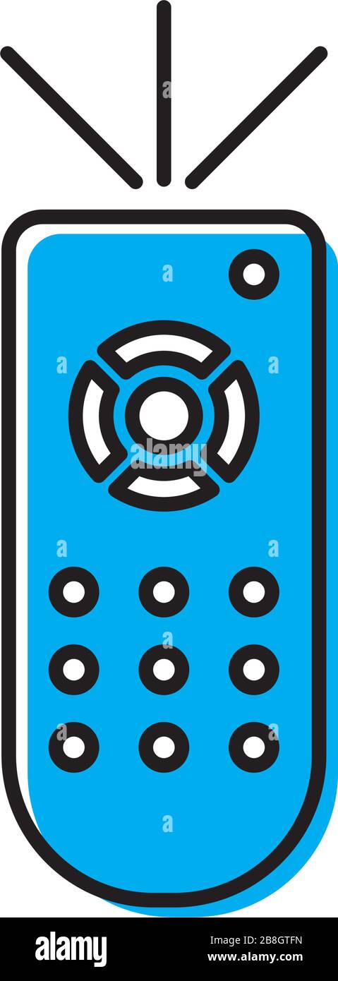 Remote control vector icon, isolated on white background Stock Vector
