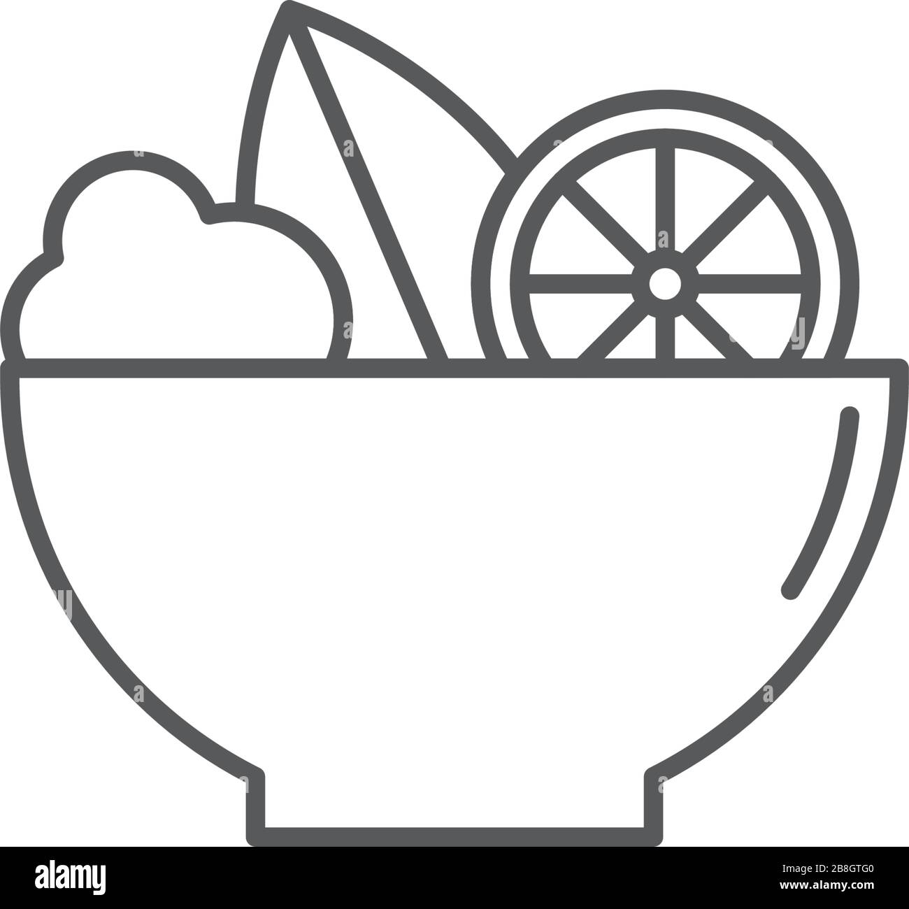 Salad bowl vector icon isolated on white background Stock Vector