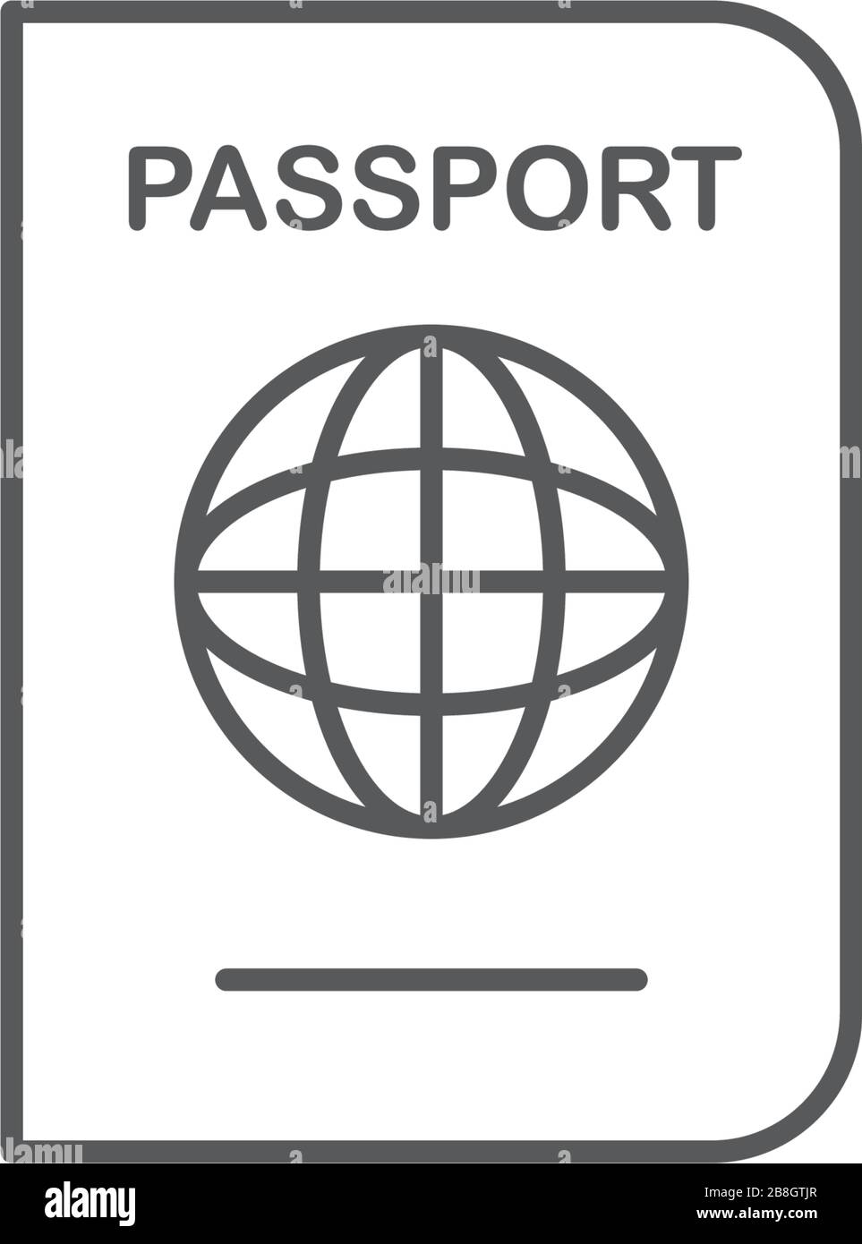 Passport vector icon, isolated on white background Stock Vector