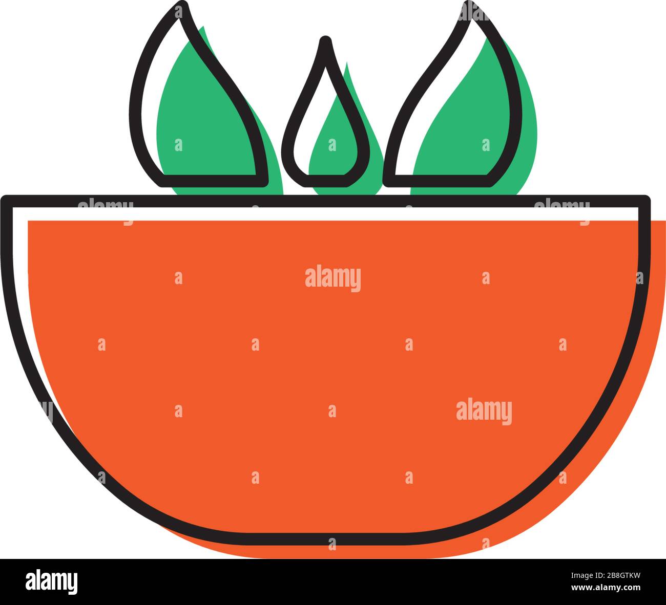 Salad bowl vector icon isolated on white background Stock Vector