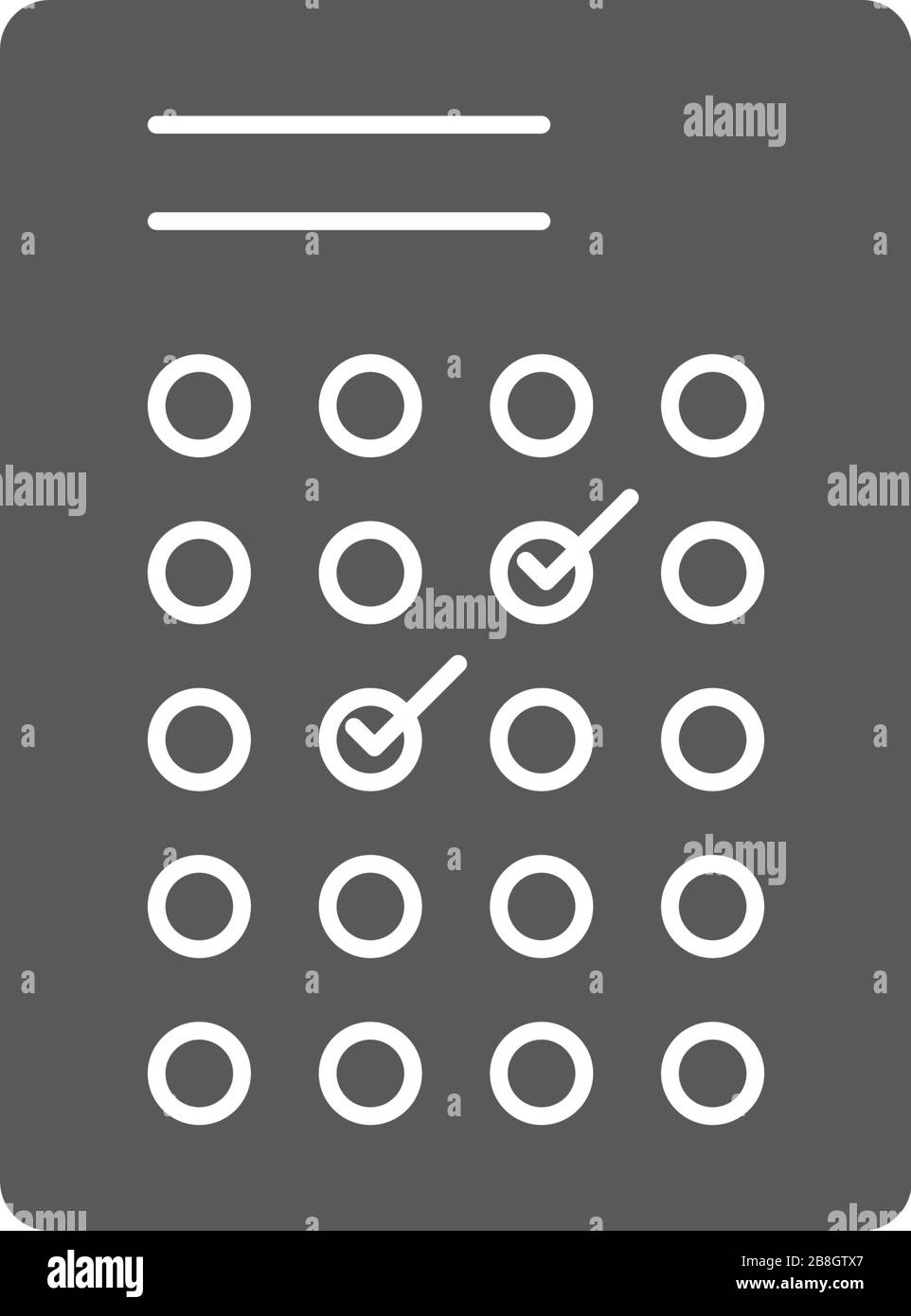 test or exam vector icon isolated on white background Stock Vector