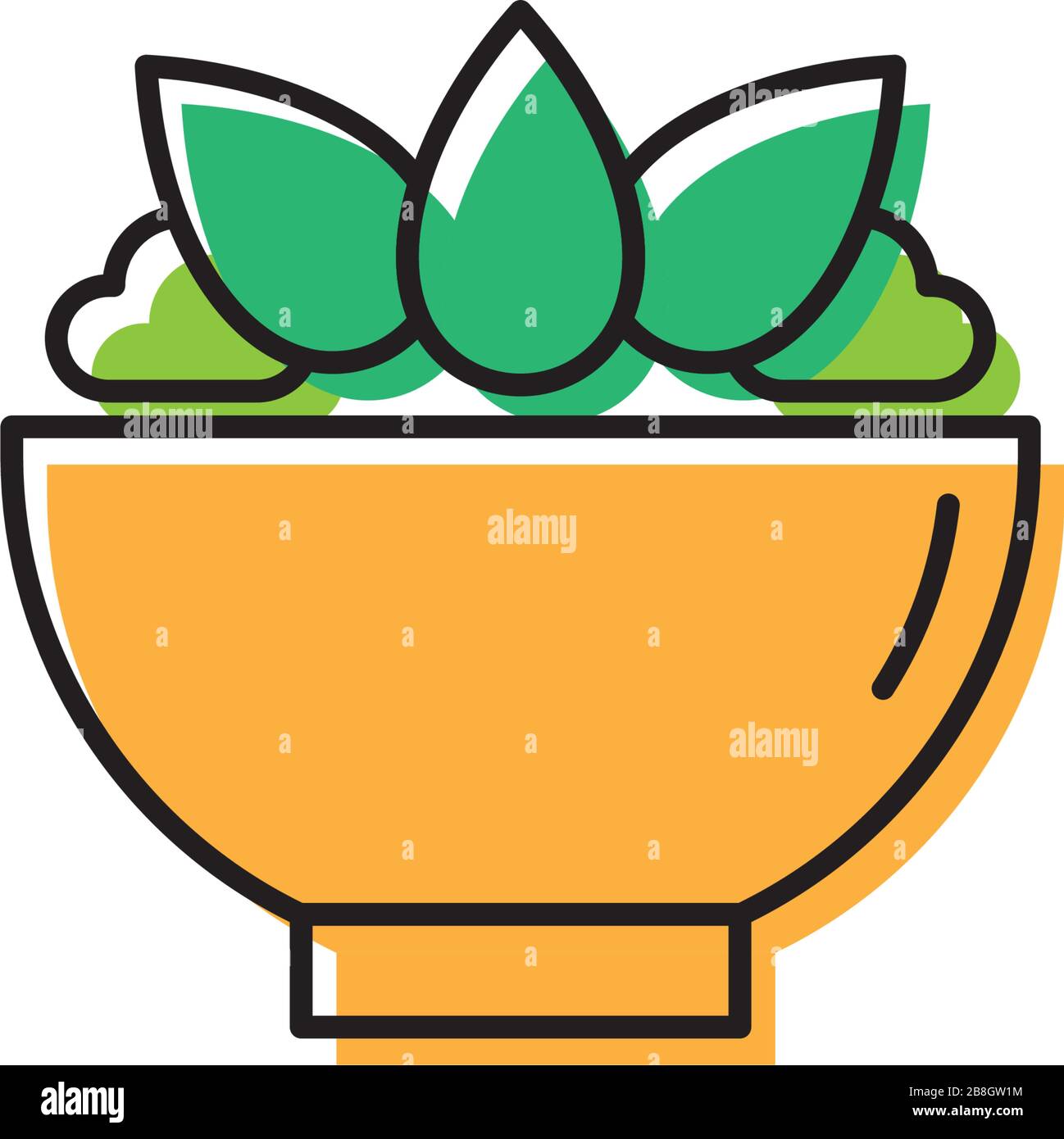 Salad bowl vector icon isolated on white background Stock Vector