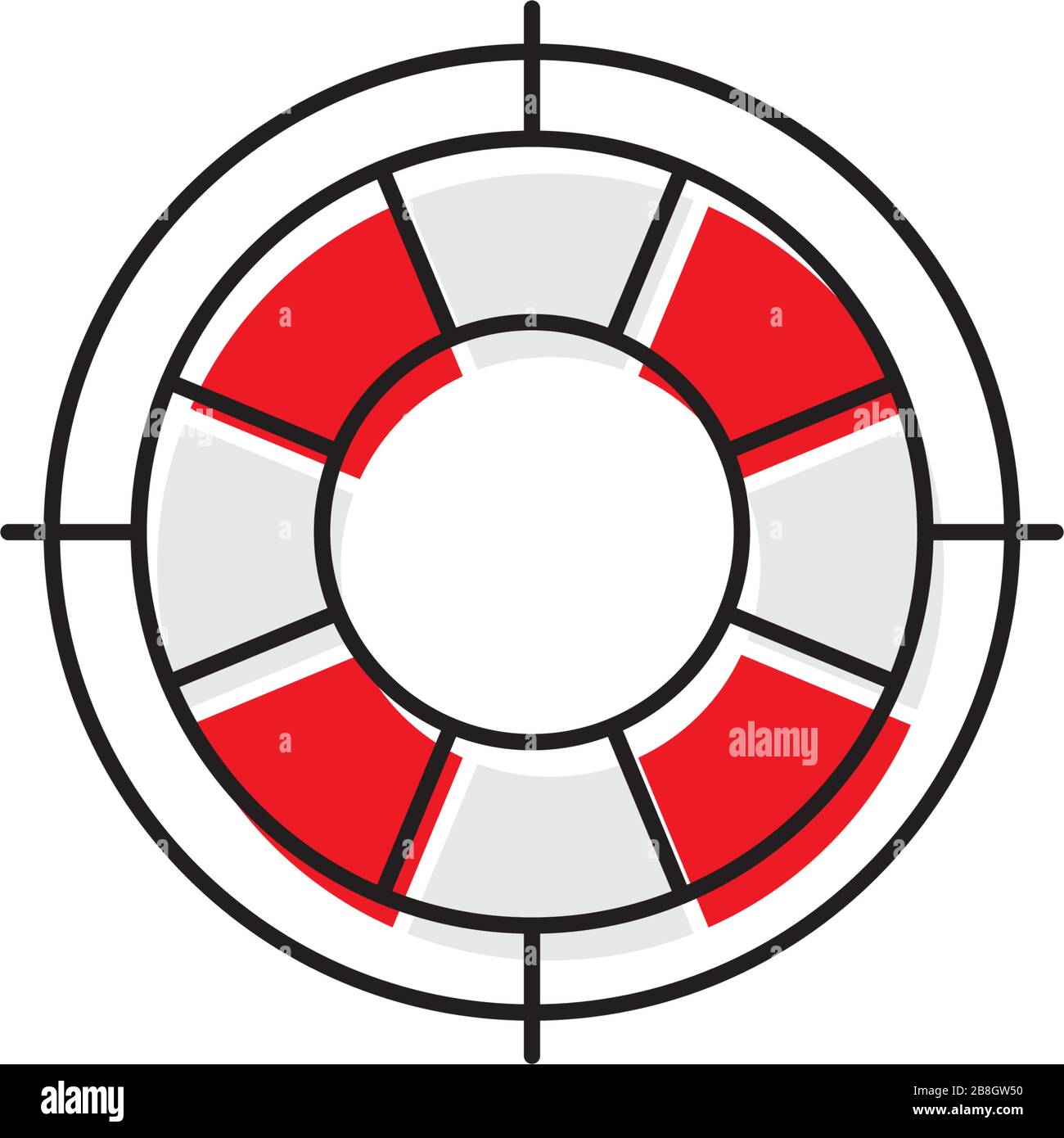 Lifebuoy vector icon, isolated on white background Stock Vector