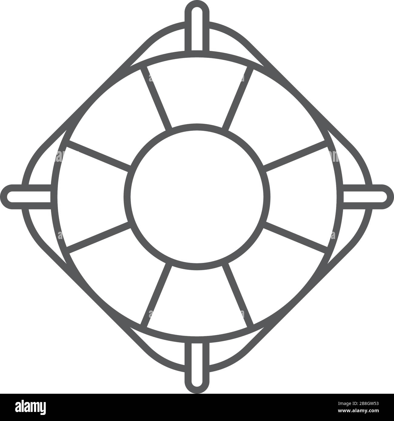Lifebuoy vector icon, isolated on white background Stock Vector
