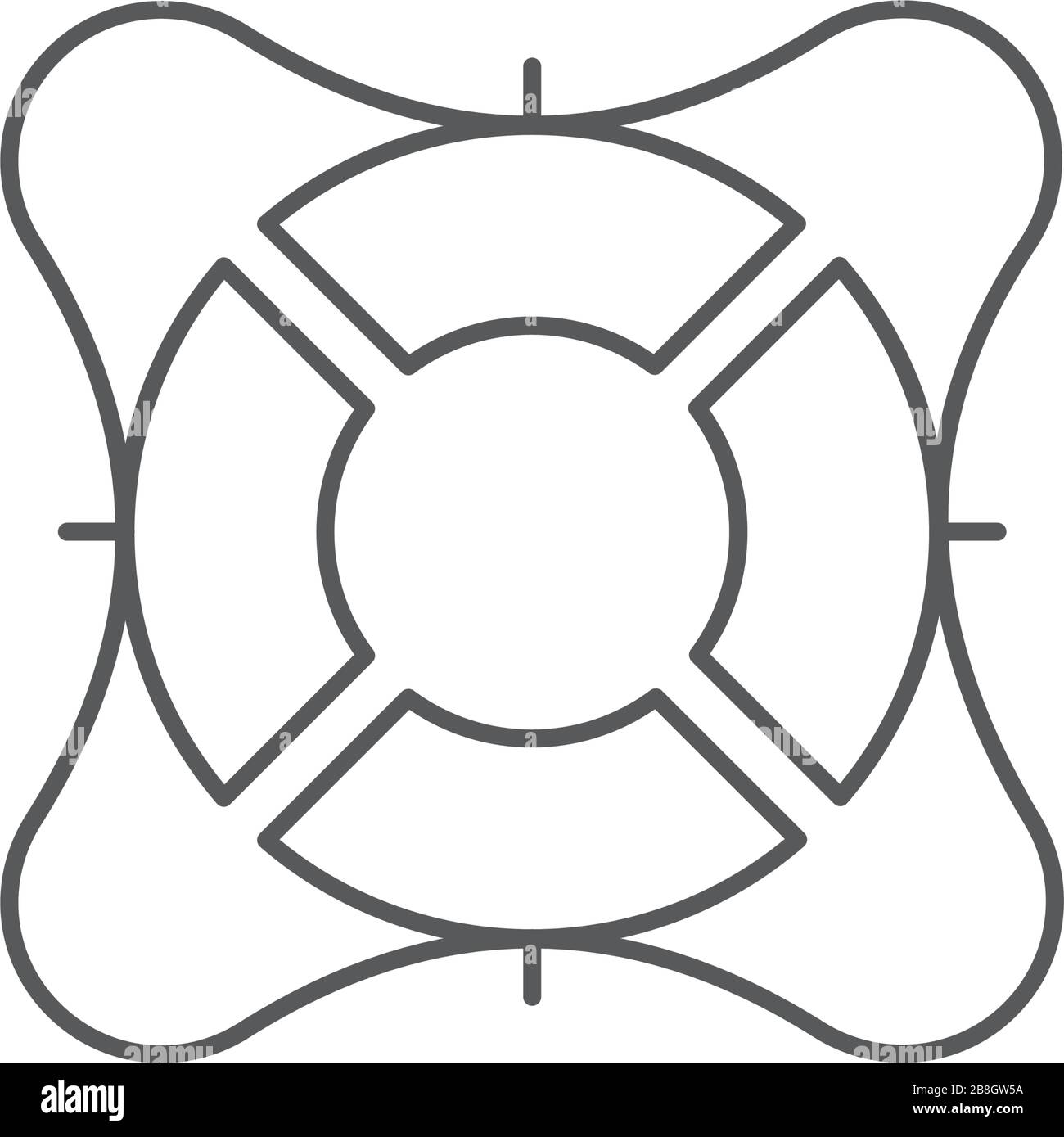 Lifebuoy vector icon, isolated on white background Stock Vector
