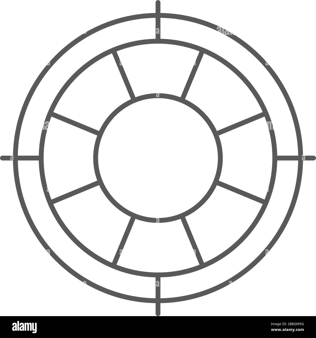 Lifebuoy vector icon, isolated on white background Stock Vector